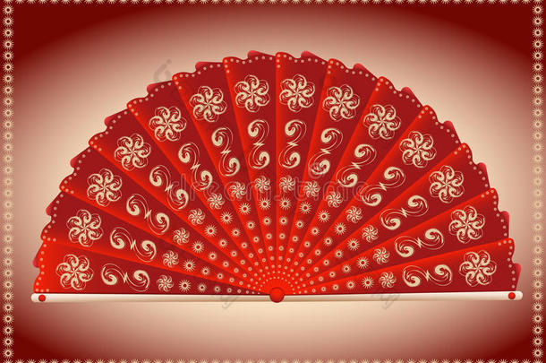 红色的可折叠的扇子日本人方式