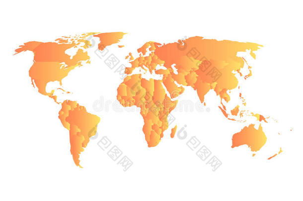桔子政治的地图关于世界.每国家和自己的事物水平的Greece希腊