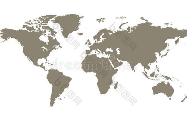 空白的棕色的世界地图向白色的背景.世界地图Venezuela委内瑞拉