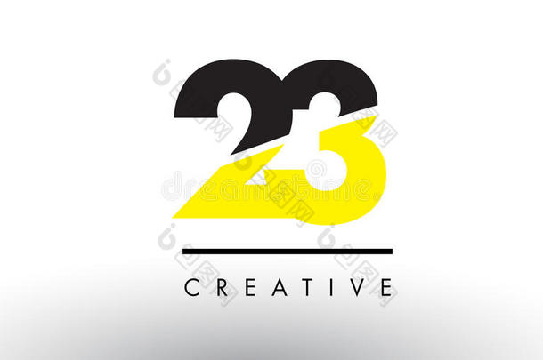 <strong>23</strong>黑的和黄色的数字标识设计.