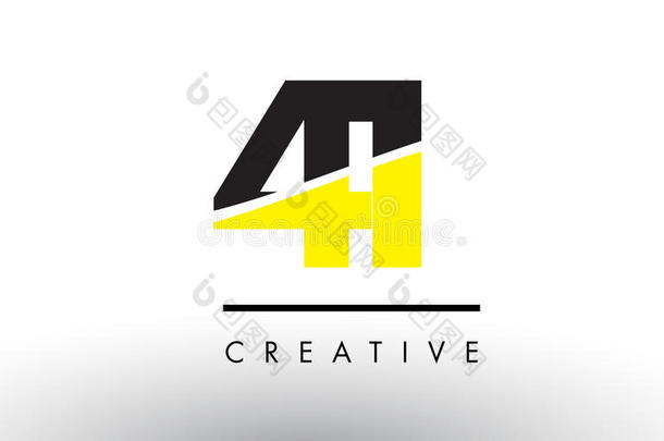 <strong>41</strong>黑的和黄色的数字标识设计.