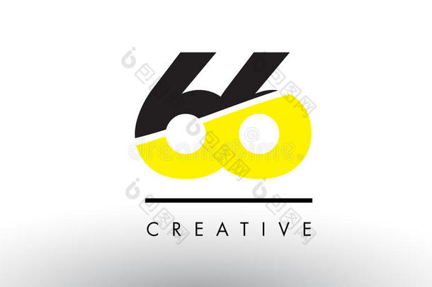 <strong>66</strong>黑的和黄色的数字标识设计.