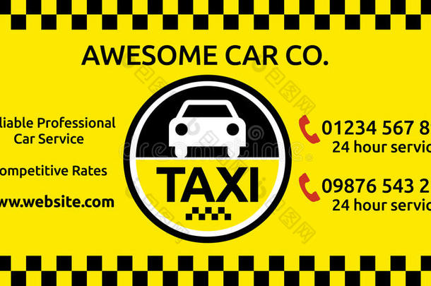 出租车和袖珍型的东西出租车商业卡片设计