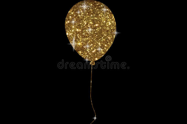 矢量金色的闪烁关于隔离的聚集事件天空气球