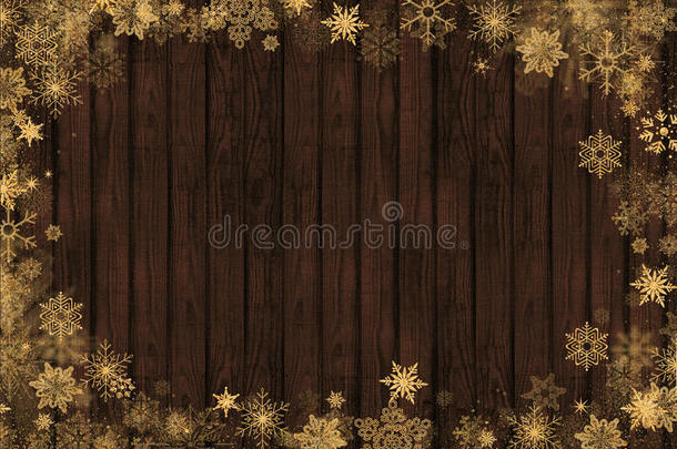 愉快的圣诞节设计和木材背景和金一些彩灯
