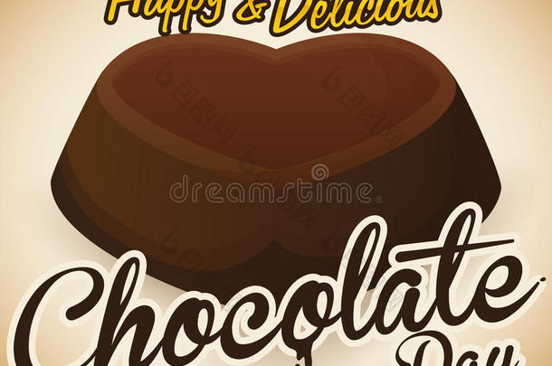 可可糖果和心形状向纪念巧克力一天,Vec向