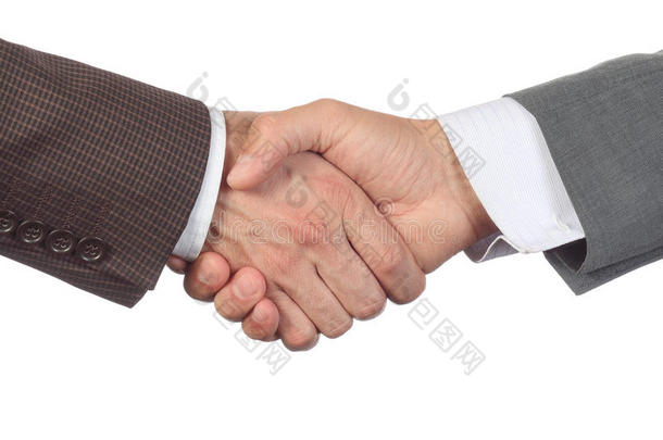 商业握手两个商业经理关于大大地公司或