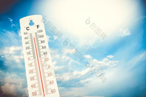热带的温度,仔细斟酌的向一户外的温度计,全球的
