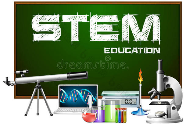 茎教育海报设计和科学设备