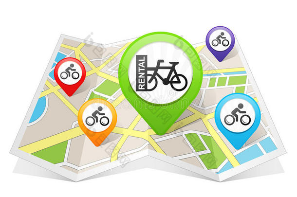 自行车自行车租费地图建议位置目的向地图