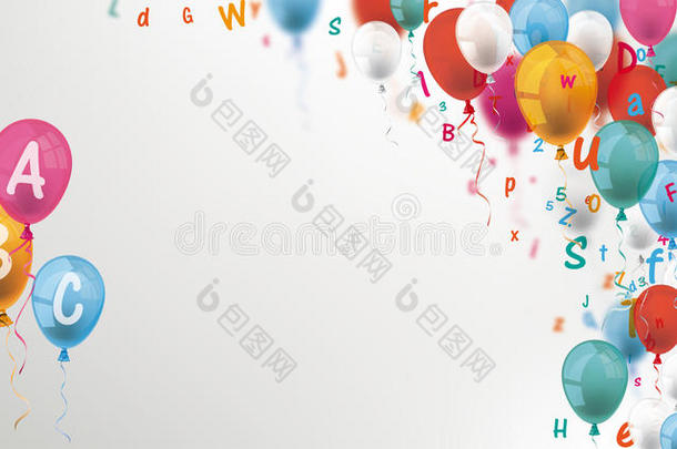 有色的文学气球头球alphabet字母表