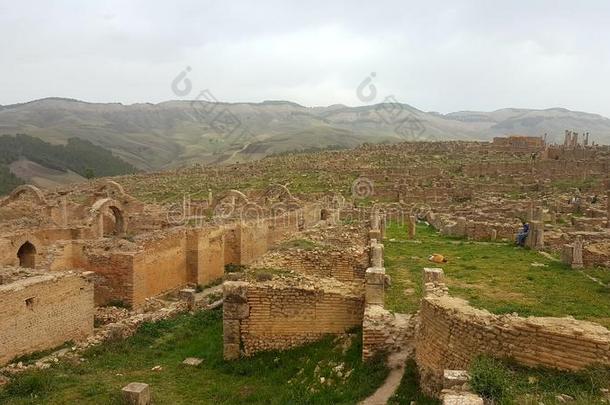 破坏村民关于杰米拉,阿尔及利亚