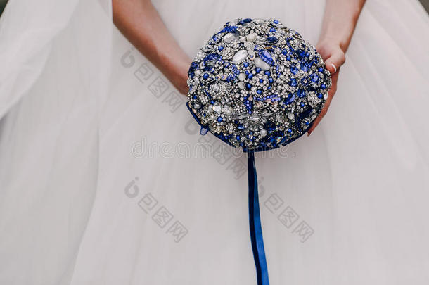 蓝色婚礼花束