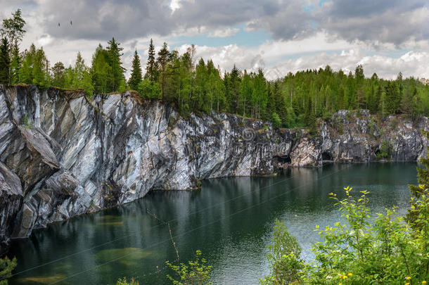 大理石采石场采用鲁斯克阿拉公园采用共和国关于卡累利阿,俄罗斯帝国.