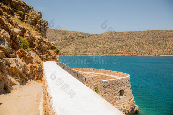 墙关于脊柱堡垒,克利特岛,希腊