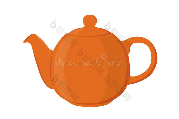 矢量说明关于茶壶.陶器塑造的,黏土茶壶.