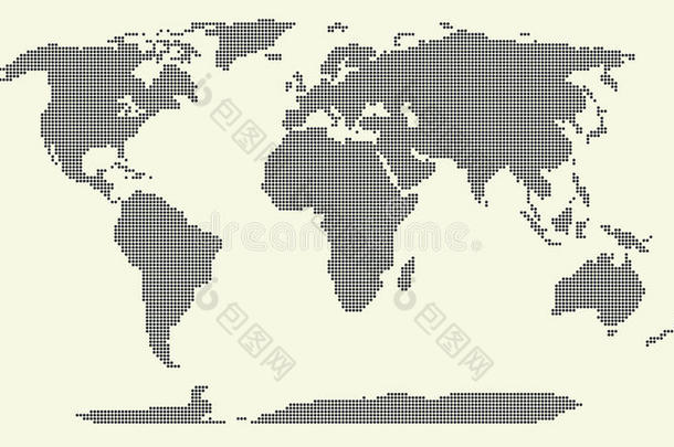 有点的世界地图矢量说明,世界地图关于圆形的点