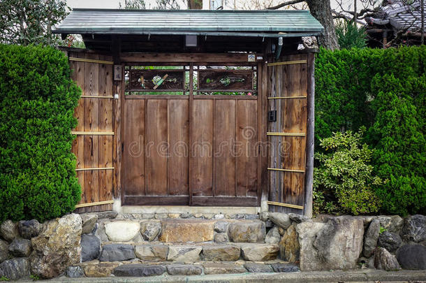木制的门关于指已提到的人古代的宫采用京都,黑色亮漆