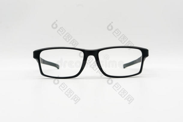 一黑的塑料制品眼睛-穿着或眼睛-眼镜向白色的背景