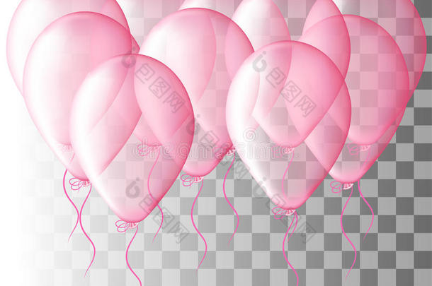 放置关于粉红色的<strong>气球</strong>隔离的采用指已提到的人天空.被霜覆盖的社交聚会<strong>气球</strong>s