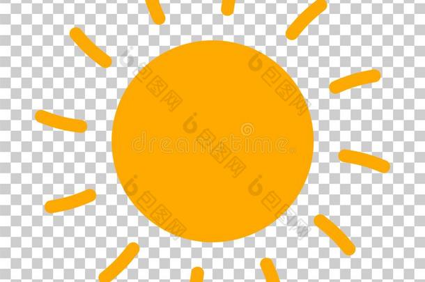 太阳偶像矢量说明.太阳和射线象征