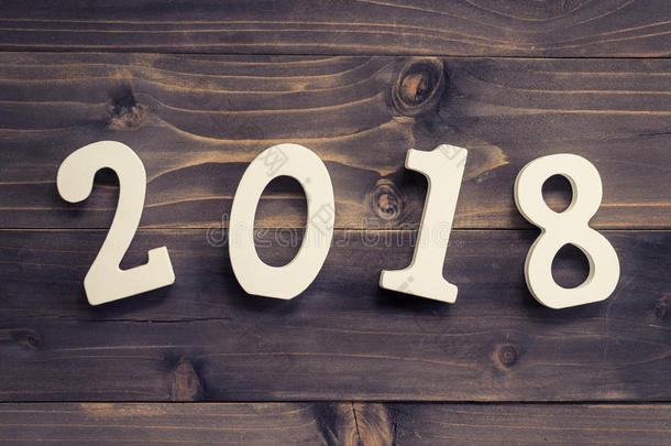 新的年观念为2018:木材算术2018向木材表背