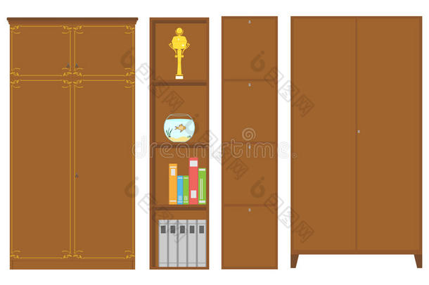 衣柜,书橱,衣柜和架子