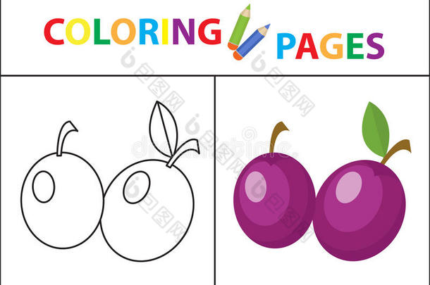 色彩书页.草图梗概和颜色版本.色彩英语字母表的第6个字母