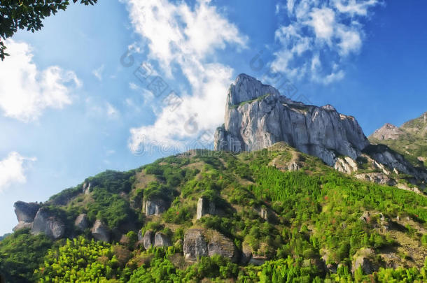 观世音山峰雁荡山中国