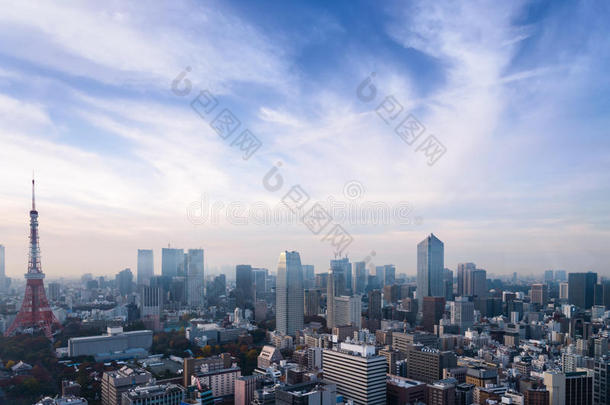 地平线关于城市景观东<strong>京城</strong>市,看法关于空气的摩天大楼,关于f