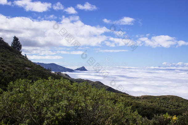空气的风景看法关于云环境山山峰