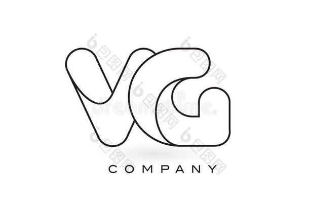 vg公司字母组合信标识和薄的黑的字母组合梗概外形