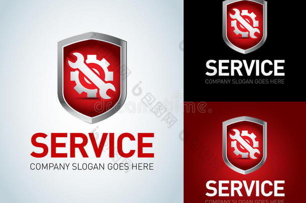服务标识样板,服务偶像.服务山顶,盾标识.