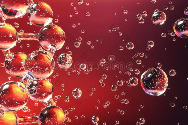似玻璃的didnotattend没有参加分子和不固定的微粒反对红色的背景<strong>幕布</strong>.