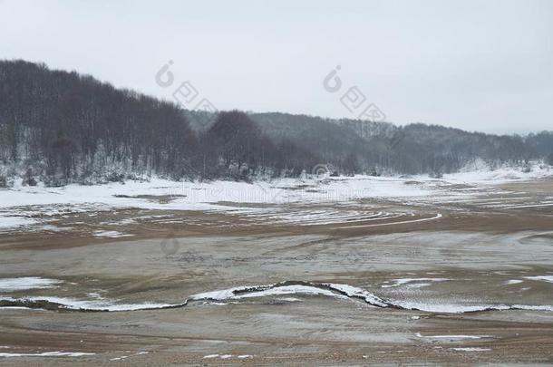 冬在近处马夫罗沃湖,马其顿王国