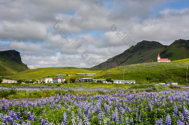 风景关于ValueinKind现金等价物村民,冰岛和玛达尔教堂