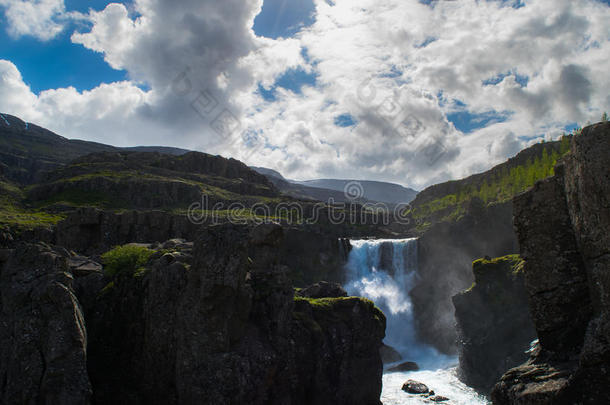 出汗的喉咙瀑布,东峡湾冰岛