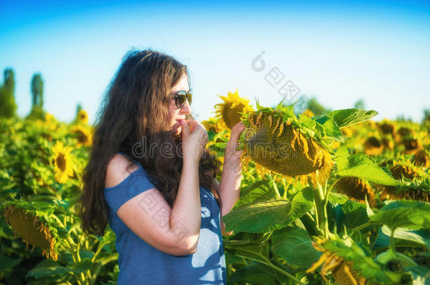 女人吃新鲜的种子关于向日葵