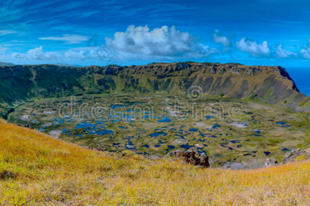 拉努卡乌火山口向<strong>复活</strong>节岛.世界遗产地点关于拉帕岛希腊字母第13字