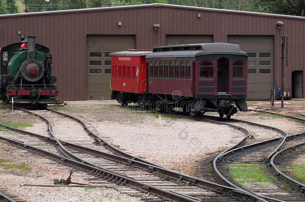 蒸汽发动机cablerelay车站s电缆继电器站红色的车站