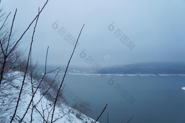 冬在近处马夫罗沃湖,马其顿王国