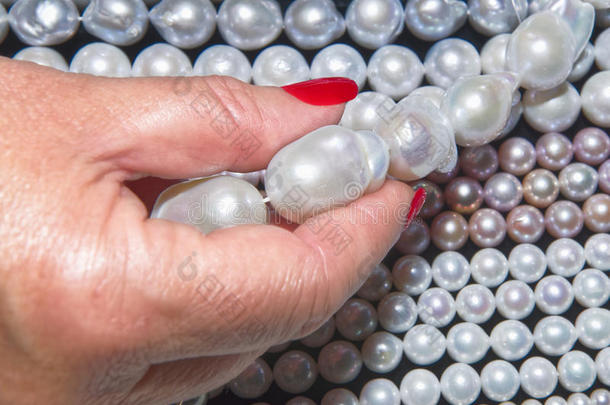 宝石学家评估质量关于珍珠