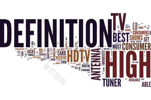 最好的High-DefinitionTV高清晰度电视单词云观念
