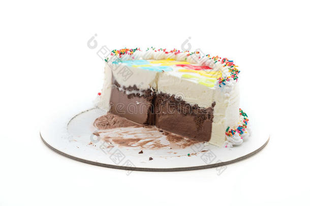 幸福的生日冰-乳霜蛋糕向白色的