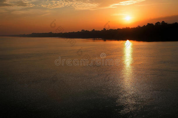 弯曲关于月河.UBONRATCHATHANI.泰国