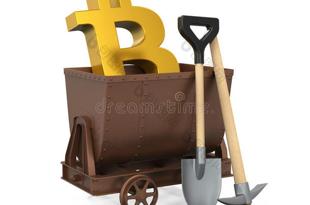 采矿运货马车,挑选斧子,铲子和点对点基于网络的匿名数字货币象征隔离的