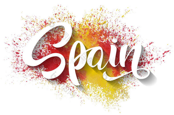 手书面的西班牙.矢量字体.指已提到的人旗关于西班牙.旗关于