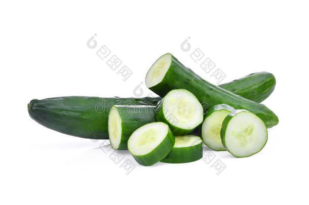 绿色的新鲜的日本人黄瓜,苏孝或夏季产南瓜之一种和切成片