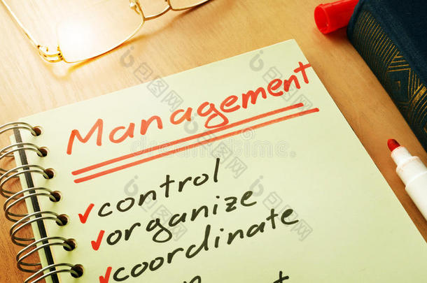管理和清单控制,组织,使协调.