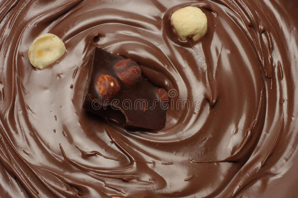 融化巧克力背景熔化的巧克力巧克力后台